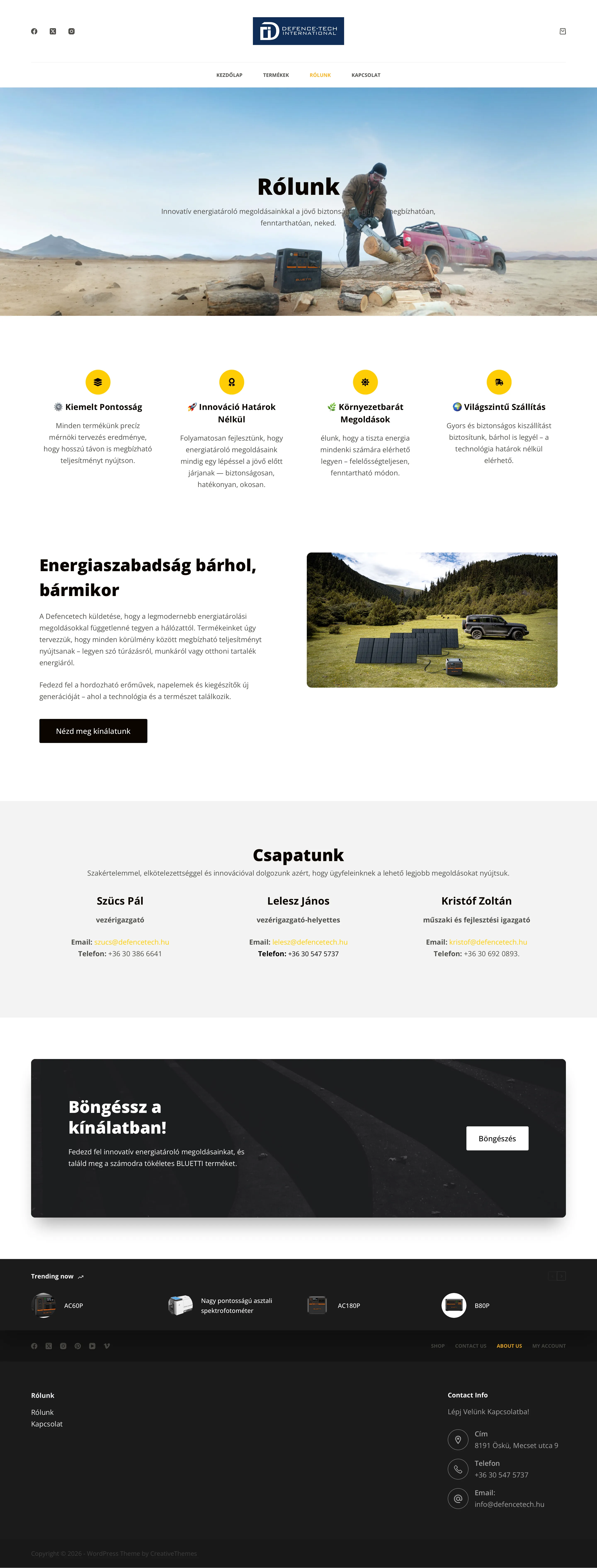 Defencetech teljes weboldal