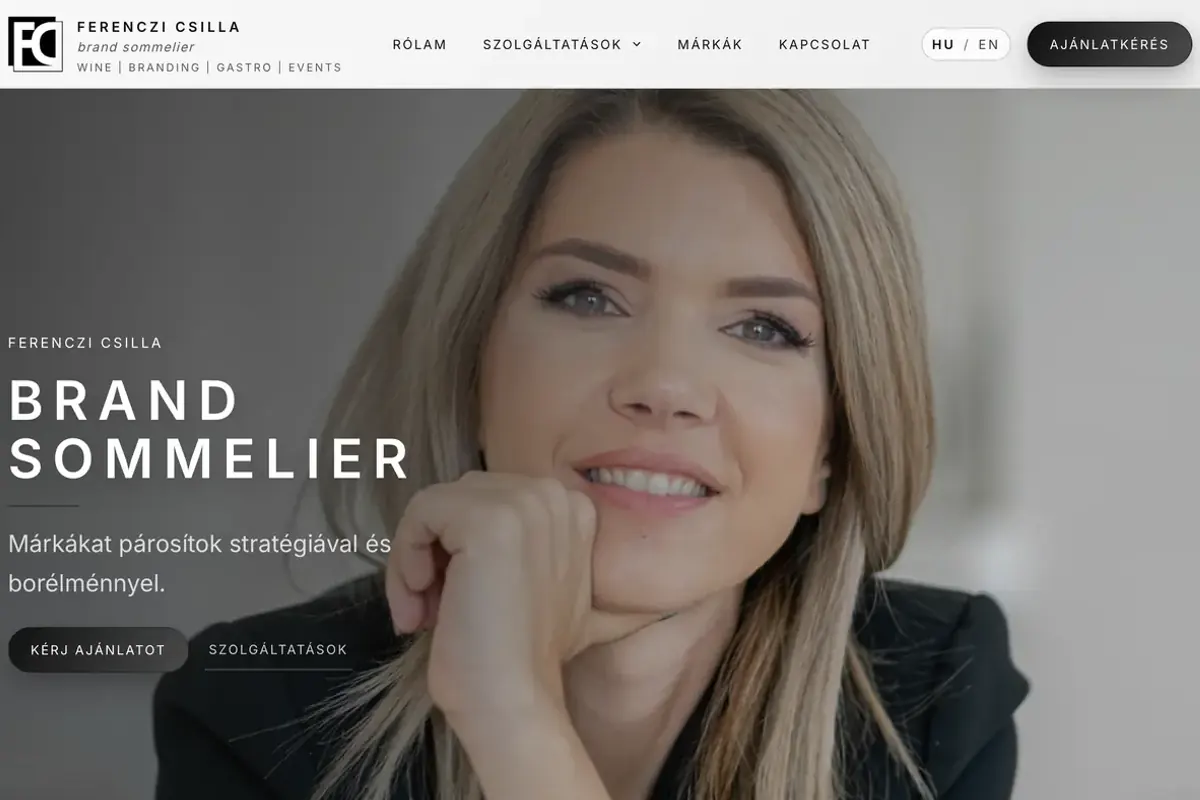 Ferenczi Csilla weboldal előnézet