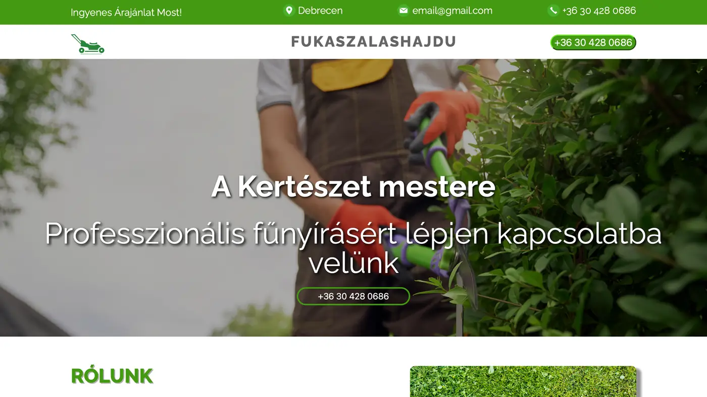 Fukaszalashajdú Kertészet – weboldal referencia