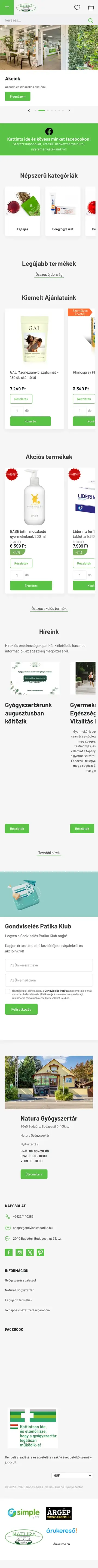 Gondviselés Patika mobil nézet