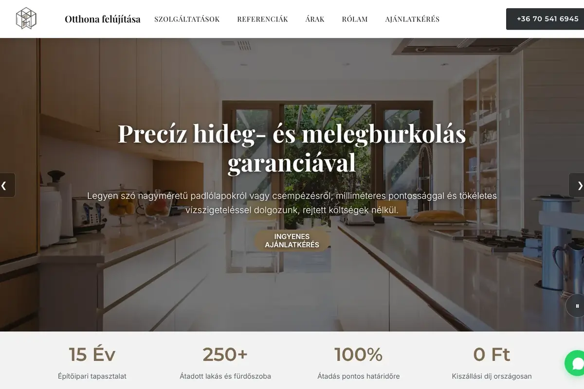 Otthona felújítása – weboldal referencia