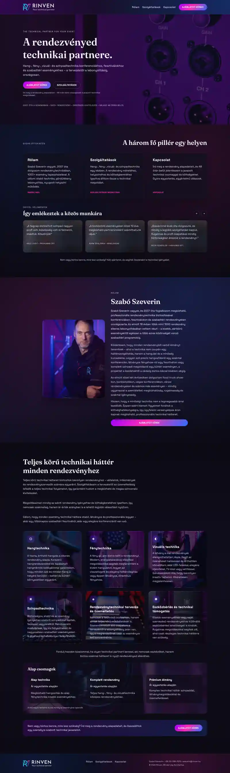 RinVen teljes weboldal