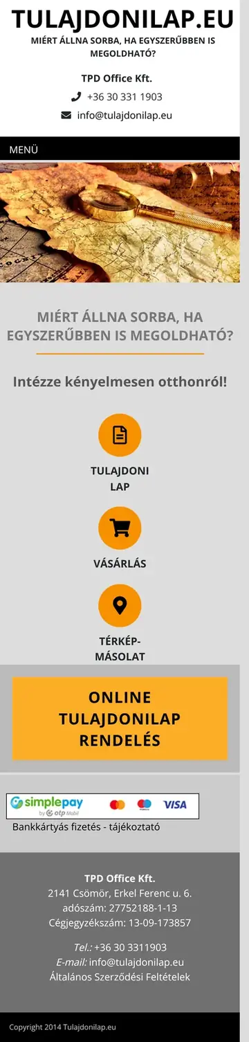 Tulajdonilap.eu mobil nézet